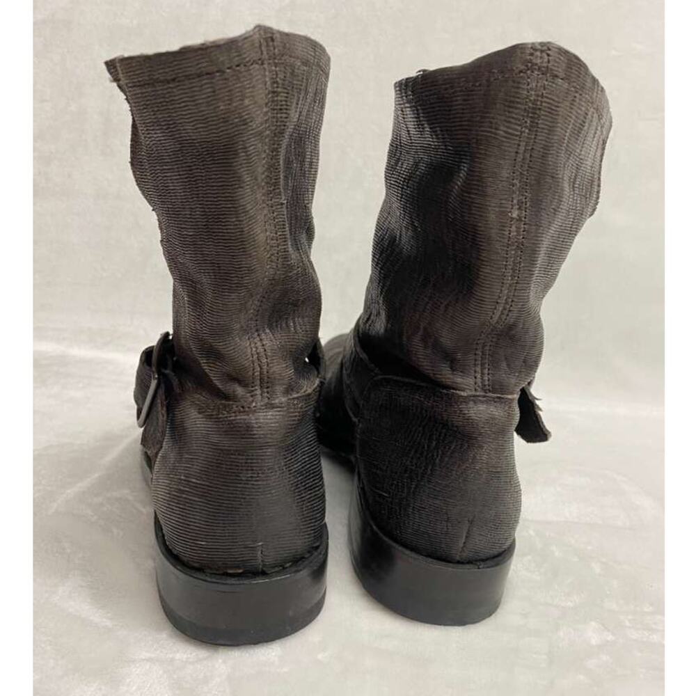 Frye Leather Boot Natalie Engineer Short Dark Grey Charcoal Boots Sz 8.5 - Picture 5 of 9